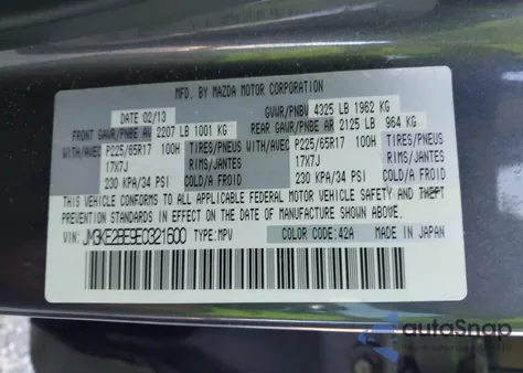 2014 Mazda Cx-5 Sport from USA, damaged, VIN JM3KE2BE9E0321600